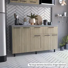 TUHOME - Modulo Meson Inferior Cocina Hasselt Gris Rovere