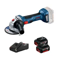 BOSCH - Amoladora inalámbrica 18V GWS 180-LI + 2 baterías
