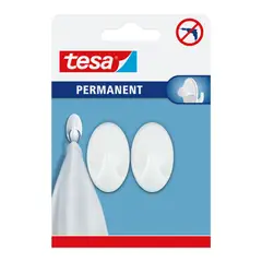 TESA - Gancho Plástico Permanente Ovalado S x 2 unid.