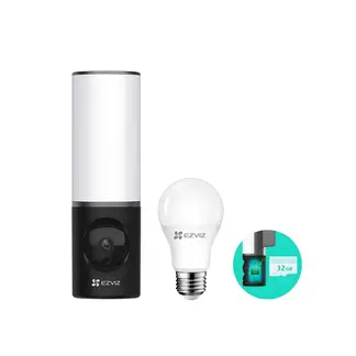 EZVIZ - Cámara de Seguridad Wifi Lc3 IluminaciÃ³n 4Mp Incluye Sd 32Gb + Foco Lb1 Regalo