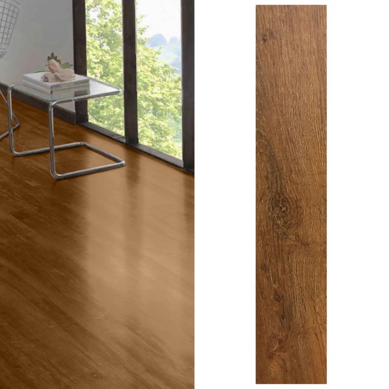 Piso SPC Roble OAK Marrón 5.5mm 122x18cm 2.196m2