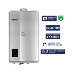 RINNAI - Terma a Gas Digital GLP 23 litros Tiro Forzado
