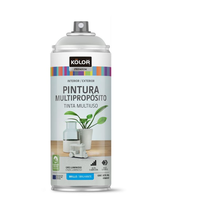 Pintura Spray Gris Luminoso Brill 400 Ml