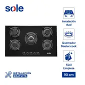 Sole 5 Hornillas Gas Encimera Negro Solco069