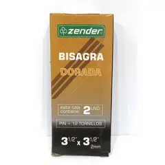 ZENDER - Bisagra Dorado 3.5x3.5" x 2 und