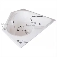 CUBA&SPA - Tina Hidromasaje Esquinera Contesa 150x150x48cm Blanca