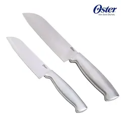 OSTER - Juego Cuchillos 2 Piezas Acero inoxidable Santoku Baldwyn