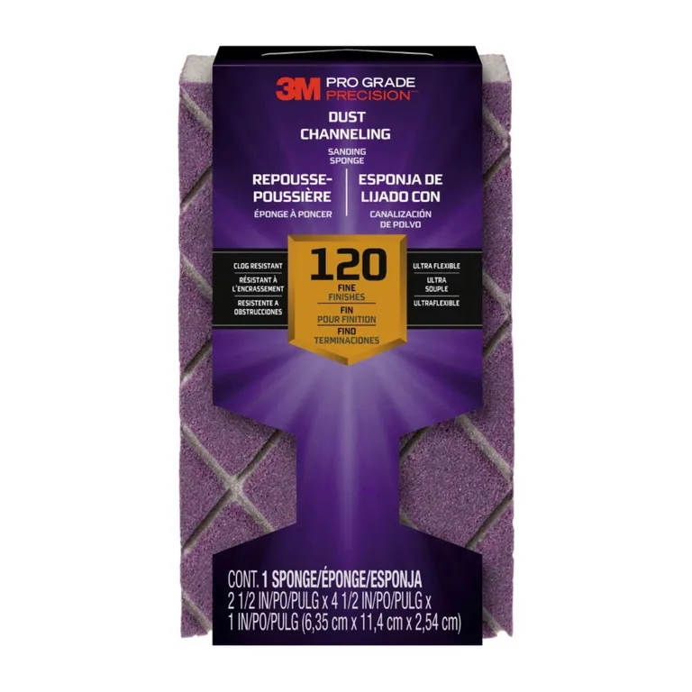 Lija Esponja con Canal de Polvo Pro Grade Precisión Grano 120