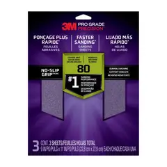 3M - Pack x3 Lija Grano n 80 Lijado Pesado