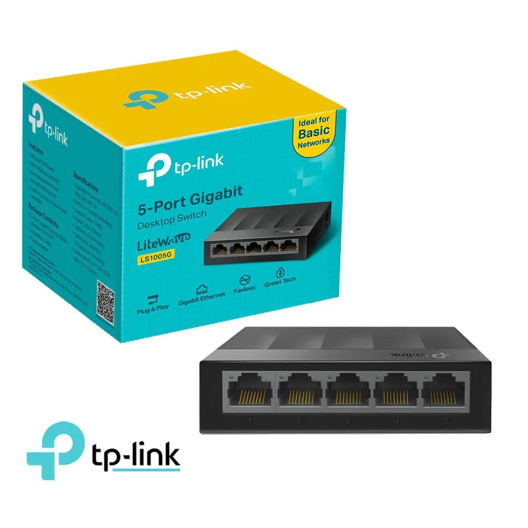Switch TP-Link LS1005G Con 5 Puertos 10/100/1000 Mbps