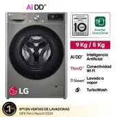 LG 9Kg 5Kg AI DD Carga Frontal Gris