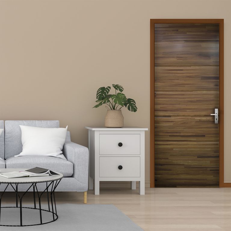 Combo Puerta Prinicipal Madera Nativa Prado Shi (Marco + Bisagras)