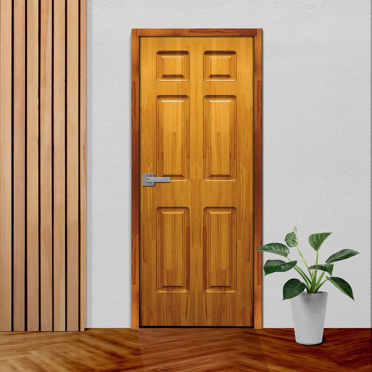 Puerta Principal de madera Valentina Solida Alistonada Pino