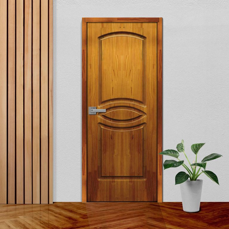 Puerta de madera Principal Cristina Solida Alistonada Pino