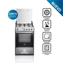 INDURAMA - Cocina a Gas 4 Qumeadores Coruña QZ Croma