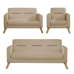 CASA BELLA - Juego de Sala 3-2-1 Cuerpos Bolzano Beige