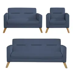 CASA BELLA - Juego de Sala 3-2-1 Cuerpos Bolzano Acero