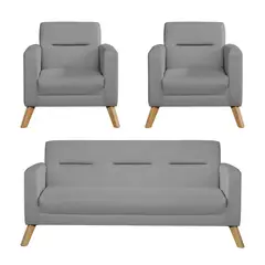 CASA BELLA - Juego de Sala 3-1-1 Cuerpos Bolzano Gris