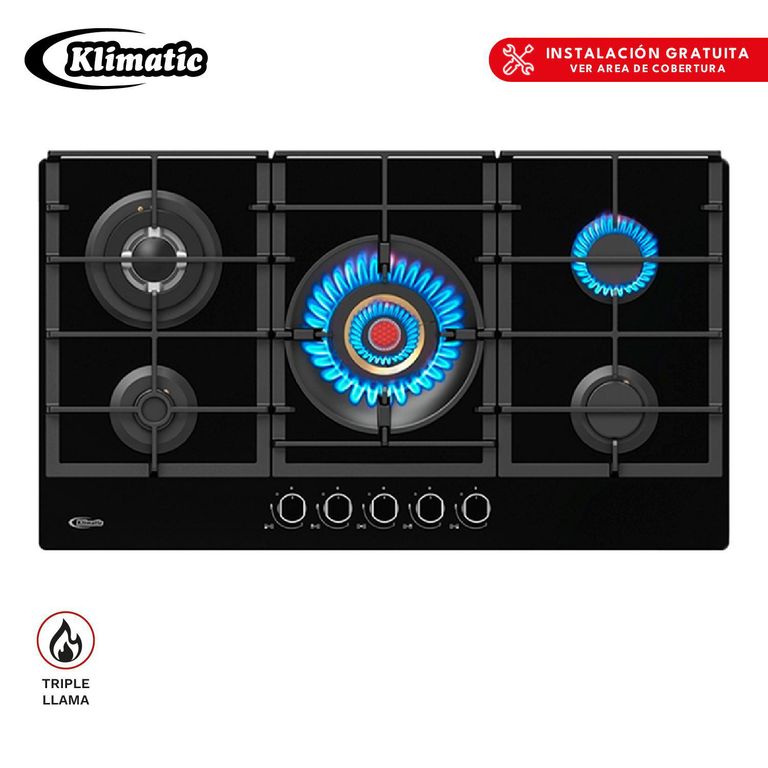 Cocina Empotrable a Gas 5 Hornillas VULCANO