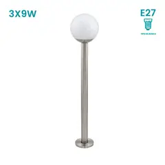 EGLO - Lámpara de Pie Nisia Z 1L E27 Gris/Plata