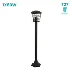 EGLO - Lámpara de Pie Aloria 1L E27 Negro