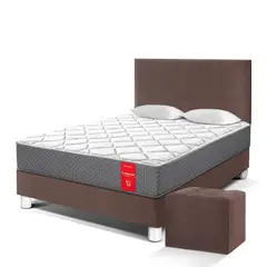 PARAISO - Dormitorio Su Majestad 2 Plazas + 2 Almohadas + Protector + Puff