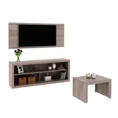 CASA BELLA - Combo Panel de TV 50" + Mesa Auxiliar + Mesa de Centro Spark