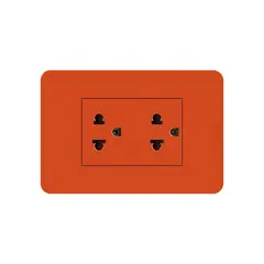 BTICINO - Tomacorriente Doble Matix GO Naranja