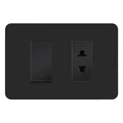 BTICINO - Interruptor + Tomacorriente Simple Matix GO Negro
