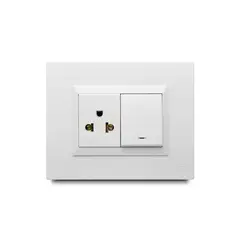 VETO - Interruptor + Tomacorriente P/T Plura Blanco