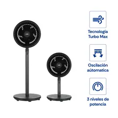 SOLE - Ventilador 2 En 1 3 Velocidades 33W Turbomax Negro