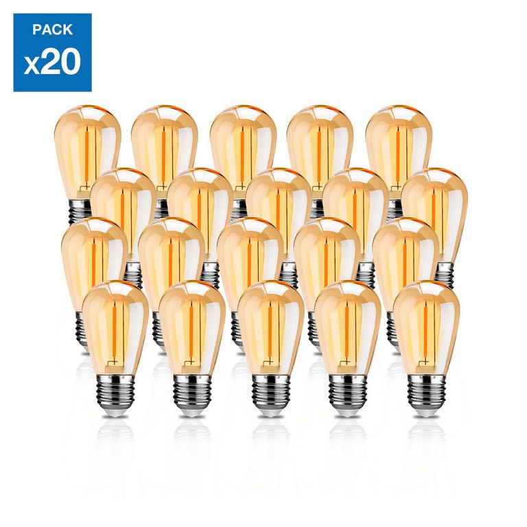 Pack x20 Focos Ambar Luz Cálida ST14 1W