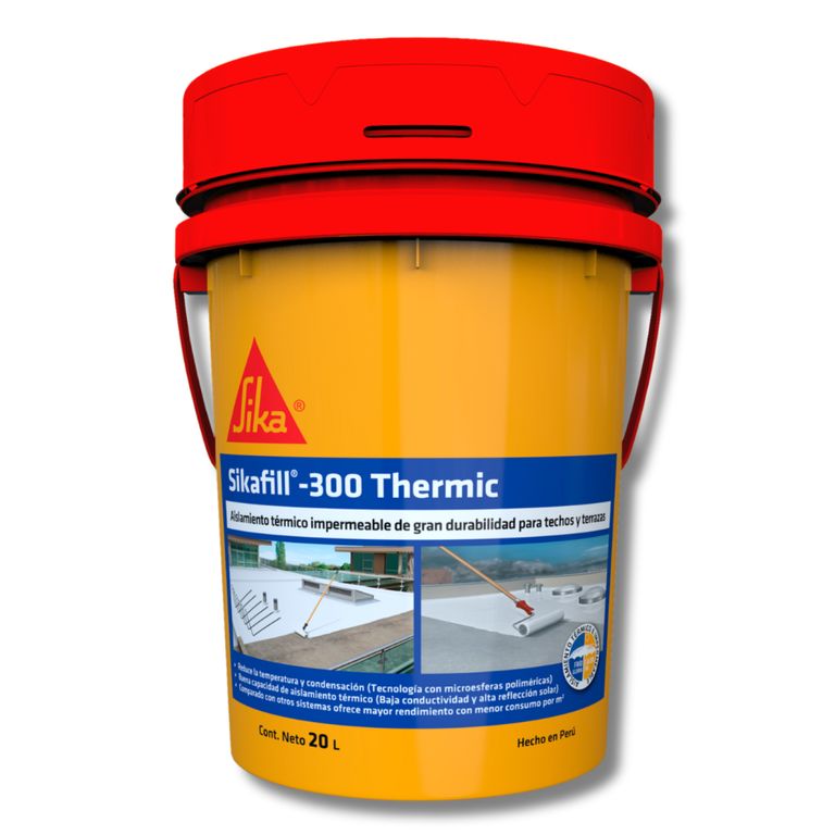 SikaFill-300 Thermic Blanco | Impermeabilizante y Aislante térmico para techos – 20 L