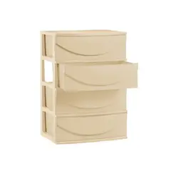 POLINPLAST - Cómoda Happy Plastica 4 Cajones Crema