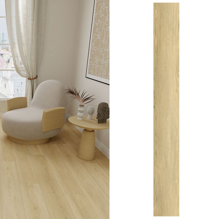 Piso SPC Lignum Cream Oak 18.3x121.9cm 5mm - Venta por caja