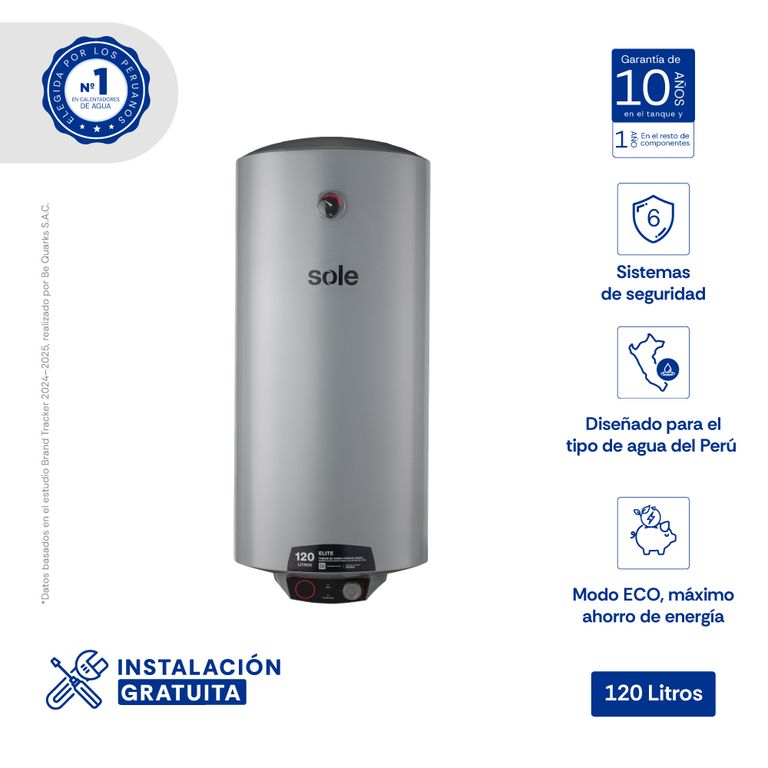Terma Eléctrica Elite 120 Litros para Pared