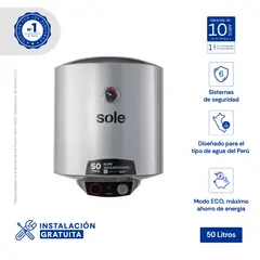 Sole - Terma Eléctrica Elite 50 Litros para Pared