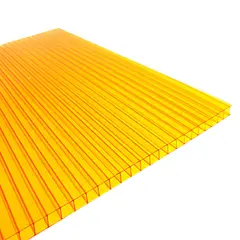 POLYARQ - Techo de Policarbonato Alveolar Amarillo 2.10m x 11.60m x 6mm Polygal