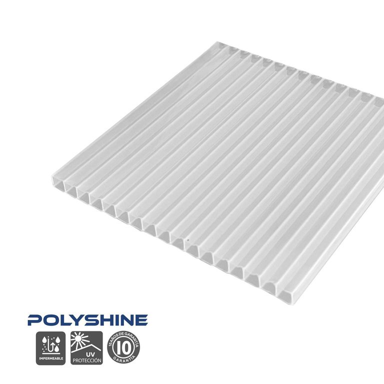 Techo de Policarbonato Alveolar Ice 2.10m x 11.60m x 5.5mm Polyshine