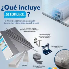 POLYARQ - Techo de Policarbonato Alveolar Listo TopClick 1.80m x 2.95m x 6mm