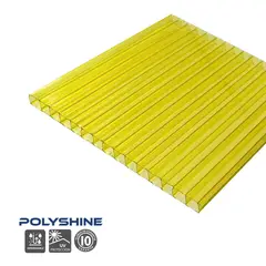 POLYARQ - Techo de Policarbonato Alveolar Amarillo 2.10m x 11.60m x 5.5mm Polyshine
