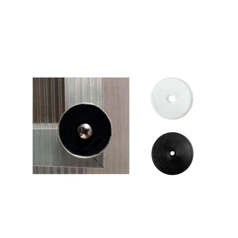 Jgo. Arandela Epdm + Policarbonato Macizo 1 1/2" Accesorio De Fijación Para Coberturas De Policarbonato