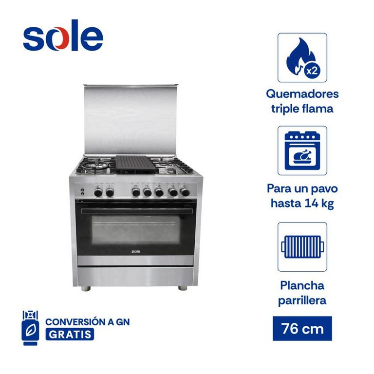 Cocina De Pie A Gas 5 Hornillas Bali COSOL040 Negro