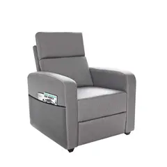 FORLI - Sofá Reclinable con Bolsillo 1 Cuerpo Plata