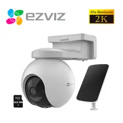 EZVIZ - Cámara Seguridad EB8 4G 2K GPS Exterior + Panel Solar SD 512GB