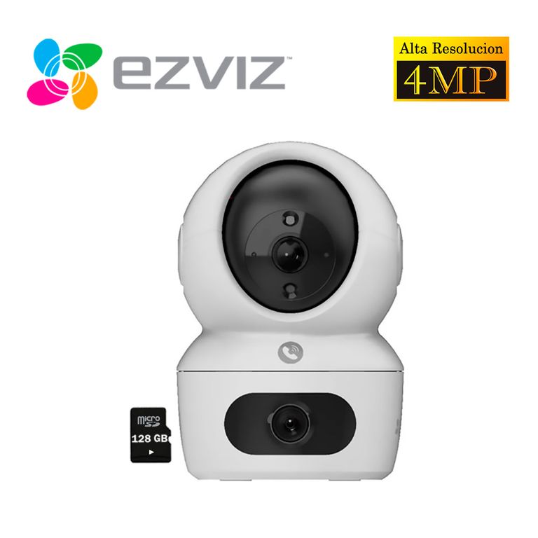 Cámara de Seguridad H7C 4Mp + 4Mp Binocular Wifi Interior 360 + Sd 128Gb