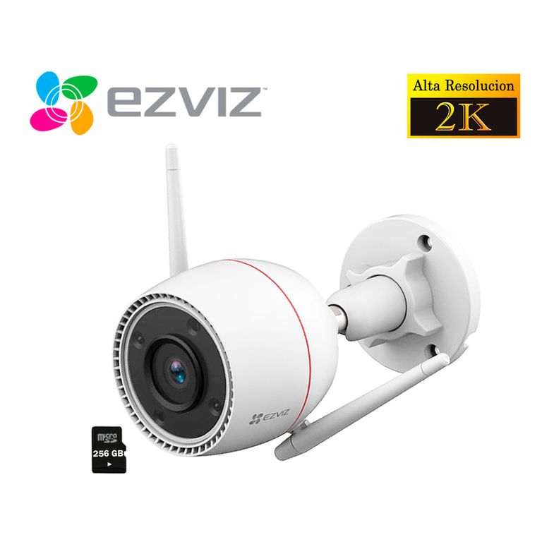Cámara Seguridad Wi-Fi H3C 3MP IP67 Noche Color + Micro SD 256GB