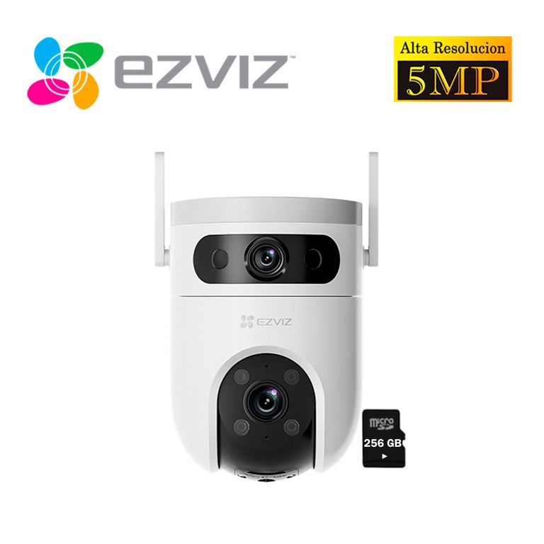 Cámara de Seguridad H9C 5Mp + 5Mp Binocular Wifi Exterior 360 + Sd 256Gb