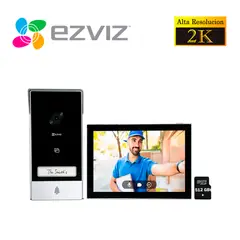 EZVIZ - Videoportero Doméstico Inteligente HP7 2K Exterior + SD 512GB