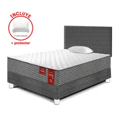 PARAISO - Dormitorio Nappy Pocket 20 Firme 1.5 Plazas + 1 Almohada + Protector